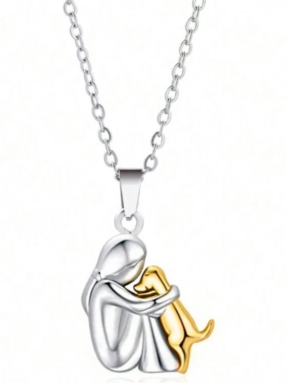 Silver and Puppy Love Pendant Necklace - Women Jewelry Black or Gold Dog 🐕